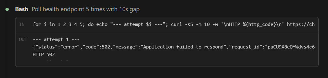 for-loop polling health endpoint
